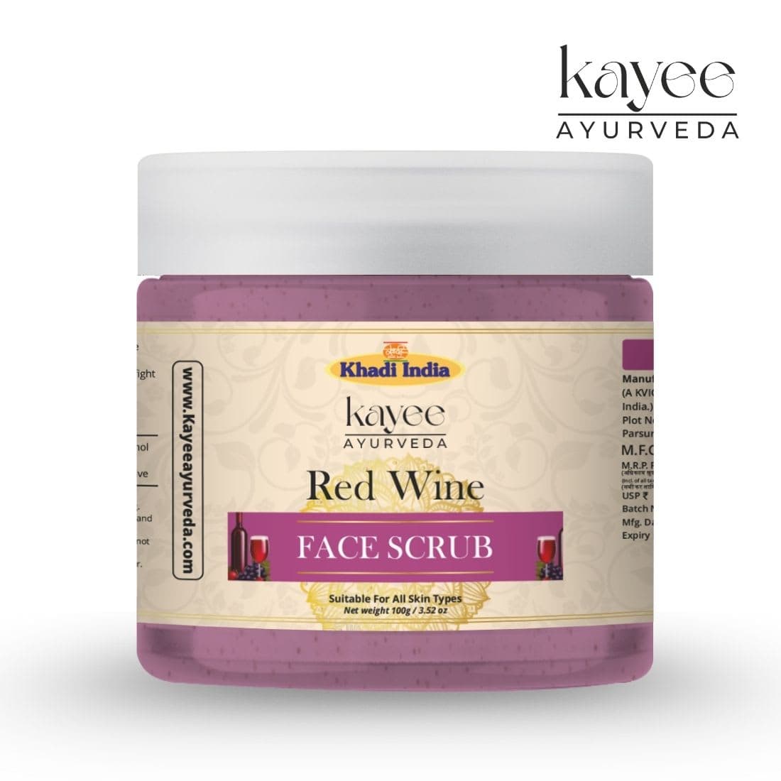 Kayee Ayurveda Red Wine Face Scrub 100gm